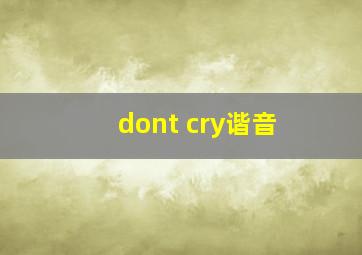 dont cry谐音